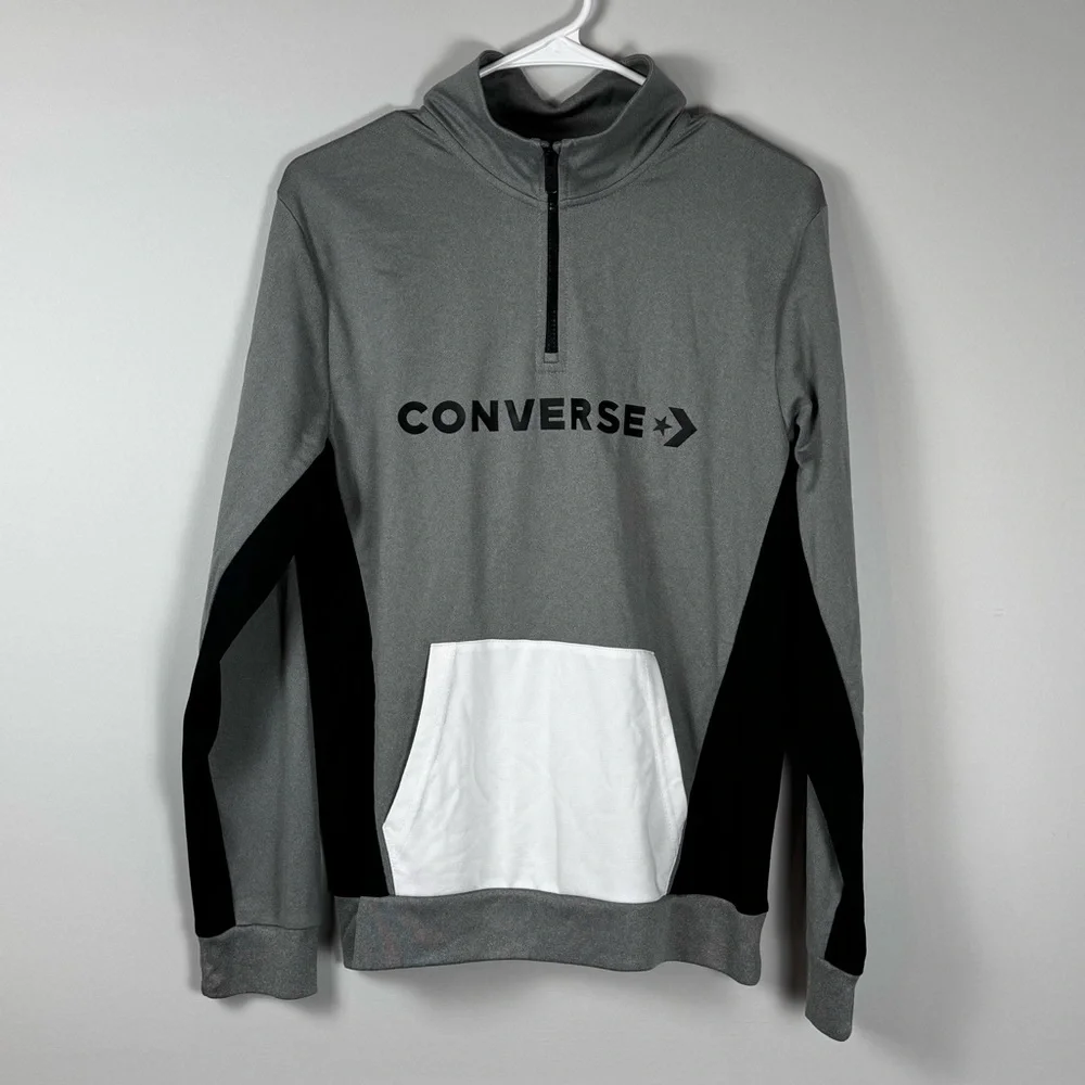 Converse Gray and Black Color Block Youth‎ Hoodie (A1-49)
